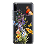 Samsung Galaxy A01 Yellow Purple Spring Flowers Butterflies Floral Hybrid Protective Phone Case Cover