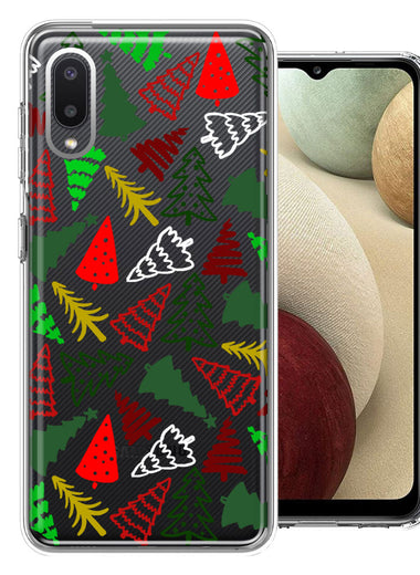 Samsung Galaxy A02 Christmas Trees Holiday Festive Winter By BillyElleCo Double Layer Phone Case Cover