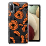 Samsung Galaxy A02 Orange Chrysanthemum Flowers Design Double Layer Phone Case Cover