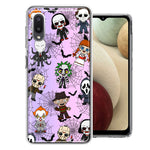 Samsung Galaxy A02 Classic Haunted Horror Halloween Nightmare Characters Spider Webs Design Double Layer Phone Case Cover