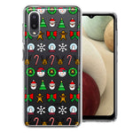 Samsung Galaxy A02 Classic Christmas Polka Dots Santa Snowman Reindeer Candy Cane Design Double Layer Phone Case Cover