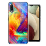 Samsung Galaxy A02 Colorful Feather Paint Double Layer Phone Case Cover