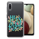 Samsung Galaxy A02 He Is Risen Text Easter Jesus Christian Flowers Double Layer Phone Case Cover