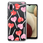 Samsung Galaxy A02 Heart Suckers Lollipop Valentines Day Candy Lovers Double Layer Phone Case Cover