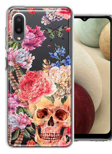 For Samsung Galaxy A02 Indie Spring Peace Skull Feathers Floral Butterfly Flowers Phone Case Cover