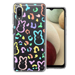 Samsung Galaxy A02 Leopard Easter Bunny Candy Colorful Rainbow Double Layer Phone Case Cover
