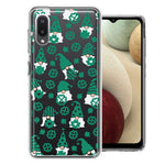 Samsung Galaxy A02 Lucky Green St Patricks Day Cute Gnomes Shamrock Polkadots Double Layer Phone Case Cover