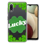 Samsung Galaxy A02 Lucky St Patrick's Day Shamrock Green Clovers Double Layer Phone Case Cover