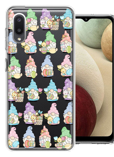 Samsung Galaxy A02 Pastel Easter Cute Gnomes Spring Flowers Eggs Holiday Seasonal Double Layer Phone Case Cover