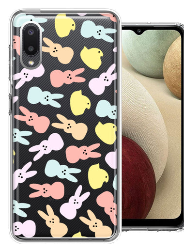 Samsung Galaxy A02 Pastel Easter Polkadots Bunny Chick Candies Double Layer Phone Case Cover