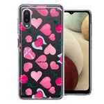 Samsung Galaxy A02 Pretty Valentines Day Hearts Chocolate Candy Angel Flowers Double Layer Phone Case Cover