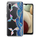 Samsung Galaxy A02 Rainbow Mermaid Tails Scales Ocean Waves Beach Girls Summer Double Layer Phone Case Cover