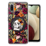 Samsung Galaxy A02 Romance Is Dead Valentines Day Halloween Skull Floral Autumn Flowers Double Layer Phone Case Cover