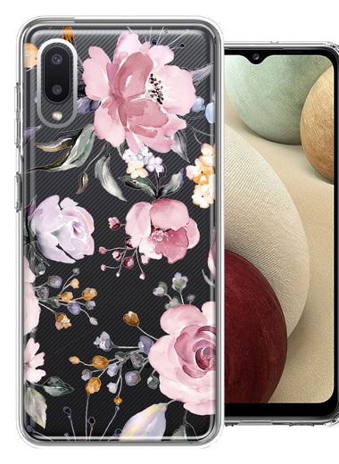 For Samsung Galaxy A02 Soft Pastel Spring Floral Flowers Blush Lavender Phone Case Cover