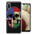 Samsung Galaxy A02 US Mexico Flag Skull Double Layer Phone Case Cover