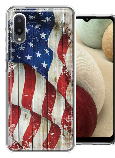 Samsung Galaxy A02 Vintage USA Flag Double Layer Phone Case Cover