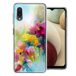 For Samsung Galaxy A02 Watercolor Flowers Abstract Spring Colorful Floral Painting Phone Case Cover
