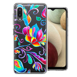 For Samsung Galaxy A02 Bright Colors Rainbow Water Lilly Floral Phone Case Cover