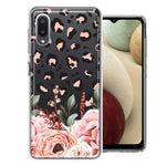 For Samsung Galaxy A02 Classy Blush Peach Peony Rose Flowers Leopard Phone Case Cover