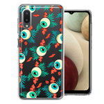 Samsung Galaxy A02 Halloween Creepy Tropical Eyeballs Design Double Layer Phone Case Cover