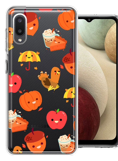 Samsung Galaxy A02 Thanksgiving Autumn Fall Design Double Layer Phone Case Cover