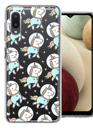 Samsung Galaxy A02 Space Unicorns Design Double Layer Phone Case Cover