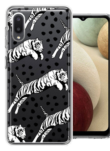 Samsung Galaxy A02 Tiger Polkadots Design Double Layer Phone Case Cover