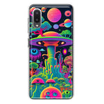Samsung Galaxy A02 Neon Rainbow Psychedelic UFO Alien Planet Hybrid Protective Phone Case Cover