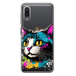 Samsung Galaxy A02 Cool Cat Oil Paint Pop Art Hybrid Protective Phone Case Cover