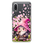 Samsung Galaxy A02 Cute Pink Cherry Blossom Gnome Spring Floral Flowers Double Layer Phone Case Cover