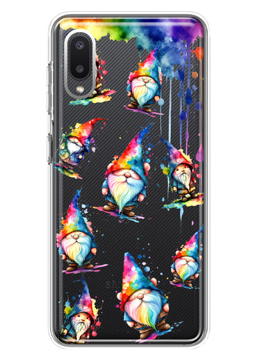 Samsung Galaxy A02 Neon Water Painting Colorful Splash Gnomes Hybrid Protective Phone Case Cover