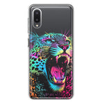 Samsung Galaxy A02 Neon Rainbow Glow Colorful Leopard Hybrid Protective Phone Case Cover