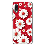 Samsung Galaxy A02 Cute White Red Daisies Polkadots Double Layer Phone Case Cover