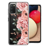 For Samsung Galaxy A02S  Blush Pink Peach Spring Flowers Peony Rose Phone Case Cover