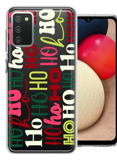 Samsung Galaxy A02S Christmas Santa Ho Ho Ho textagraphy Festive Holiday Double Layer Phone Case Cover