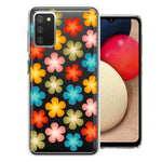Samsung Galaxy A03S Groovy Gradient Retro Color Flowers Double Layer Phone Case Cover