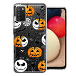 Samsung Galaxy A02S Halloween Jack-O-Lantern Pumpkin Skull Spooky Design Double Layer Phone Case Cover