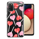 Samsung Galaxy A02S Heart Suckers Lollipop Valentines Day Candy Lovers Double Layer Phone Case Cover