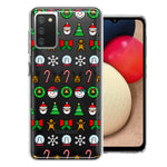 Samsung Galaxy A02S Classic Christmas Polka Dots Santa Snowman Reindeer Candy Cane Design Double Layer Phone Case Cover