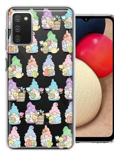 Samsung Galaxy A02S Pastel Easter Cute Gnomes Spring Flowers Eggs Holiday Seasonal Double Layer Phone Case Cover