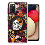 Samsung Galaxy A03S Romance Is Dead Valentines Day Halloween Skull Floral Autumn Flowers Double Layer Phone Case Cover