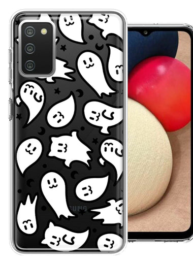 Samsung Galaxy A02S Kawaii Manga Cute Halloween Ghosts Spirits Design Double Layer Phone Case Cover