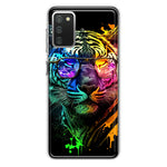Samsung Galaxy A02S Neon Rainbow Swag Tiger Hybrid Protective Phone Case Cover