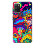 Samsung Galaxy A02S Neon Rainbow Psychedelic Indie Hippie Indie King Hybrid Protective Phone Case Cover