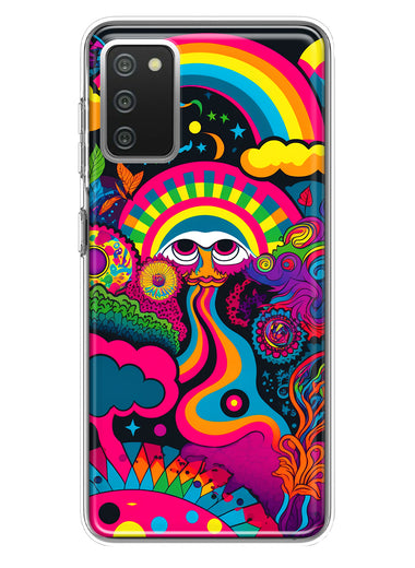 Samsung Galaxy A02S Psychedelic Trippy Hippie Night Walk Hybrid Protective Phone Case Cover