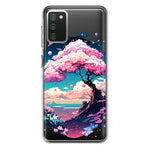 Samsung Galaxy A02S Kawaii Manga Pink Cherry Blossom Japanese Sky Floral Ocean Hybrid Protective Phone Case Cover