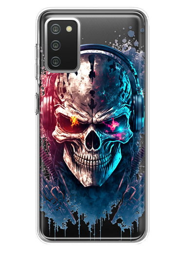 Samsung Galaxy A02S Cyberpunk Machine Headphones Skull Double Layer Phone Case Cover