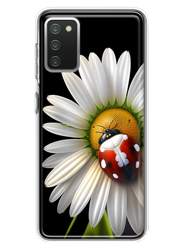 Samsung Galaxy A02S Cute White Daisy Red Ladybug Double Layer Phone Case Cover
