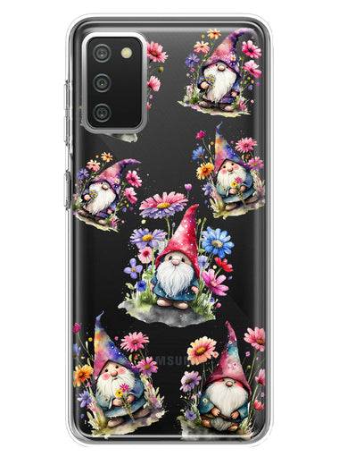Samsung Galaxy A02S Cute Pink Purple Cosmos Flowers Gnomes Spring Floral Double Layer Phone Case Cover