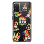 Samsung Galaxy A02S Colorful Neon Glow Rainbow Gnomes Painting Hybrid Protective Phone Case Cover